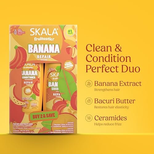 Skala Banana Shampoo & Conditioner Kit 10.98 fl oz each | 2-in-1 Hair Care Set