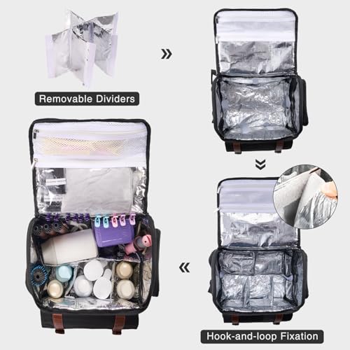 Hautton Traveling Barber Bag, Large Capacity Travel Hairdresser Case with Shoulder Strap Hairstylist Cosmetology Backpack for Hair Cutting Tools Barber Essential Supplies -Black