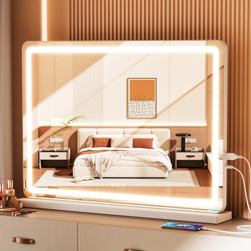 Sweetcrispy 22"x32" LED Vanity Mirror with Smart Memory & USB