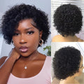 Pixie Cut Curly Bob Wig - 100% Brazilian Human Hair, Lace Front