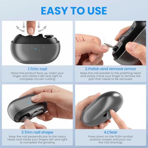 Electric Nail Clipper with Dual-Edge Cutting & Dust Collector
