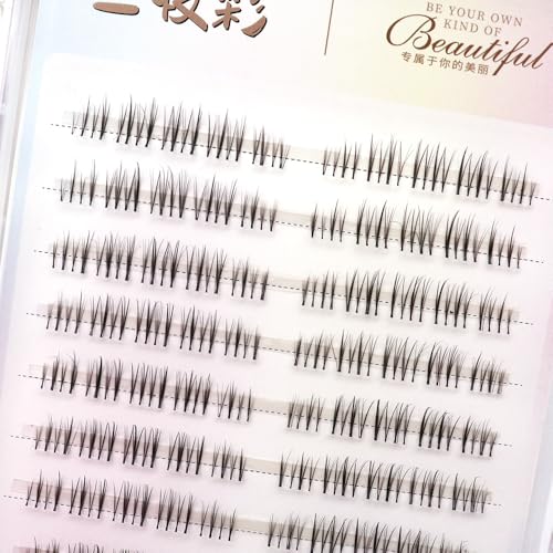 DIY Eyelash Extensions Natural 3D Effect Individual Lash 7-10mm Lashes 100 Clusters Volume Upper + Lower Lashes Mixed Set, Home Eyelash Extension C curl Lashes Wholesale Pack