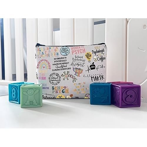 WCGXKO Sch Psychologist Gift Psychology Bundle Quote Inspired Canvas Makeup Bag (Psychologist)