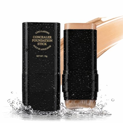 Foundation Stick with Brush - Full Coverage Concealer, Waterproof