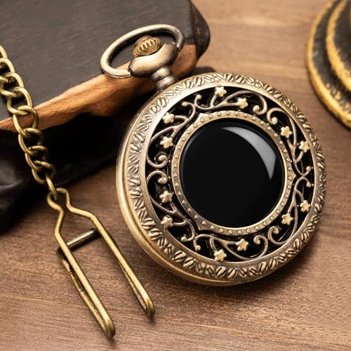 Scrying Mirror, Natural Obsidian Mirror for Divination, Witchcraft, Meditation, Witch Gifts for Women Secret Garden Bronze
