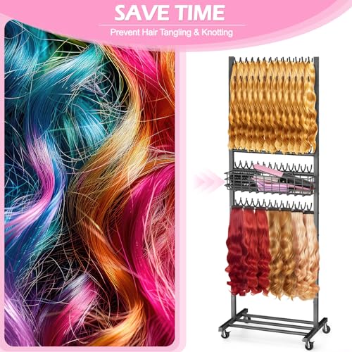 2-Sided Braiding Hair Rack with 286 Pegs & Wheels