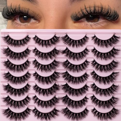 8D Mink Lashes 14 Pairs - Soft Cat Eye False Eyelashes