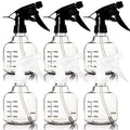 Youngever 6 Pack Empty Plastic Spray Bottles, Spray Bottles for Hair and Cleaning Solutions, 3 Clear and 3 Black Colors (12 Ounce)