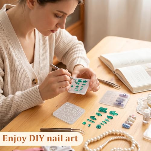 3D Silicone Nail Art Mold - Heart Gem Carving Template (2pcs)