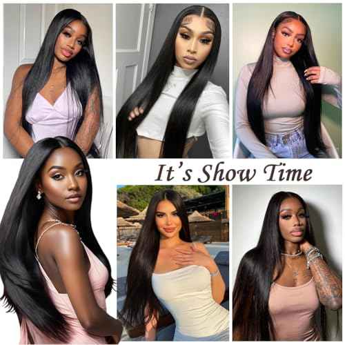 28 Inch 13x6 Lace Front Wigs Human Hair 200 Density HD Full Frontal Straight Lace Front Real Human Hair Wigs Pre Plucked for Women Tiny Knots No Tangle Minimal Shedding Longer Lifespan