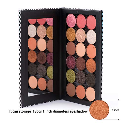 Allwon Magnetic Makeup Palette Black with Mirror & 20 Metal Stickers