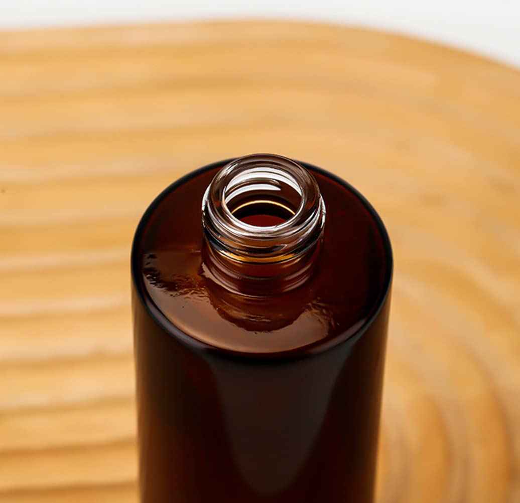 Ericotry 2 PCS 120ml/4oz Amber Glass Travel Bottles with Black Pump - Leakproof Lotion Dispenser for Essential Oil, Cream, Shampoo