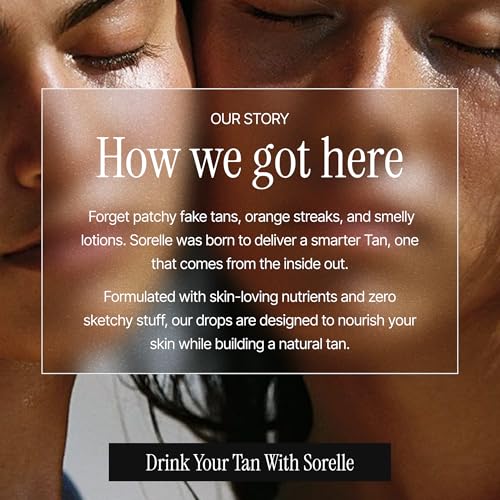 Sorelle Tanning Drops to Drink - 100% Natural Oral Liquid Sunless Tanning Drops Drinkable (50ML)