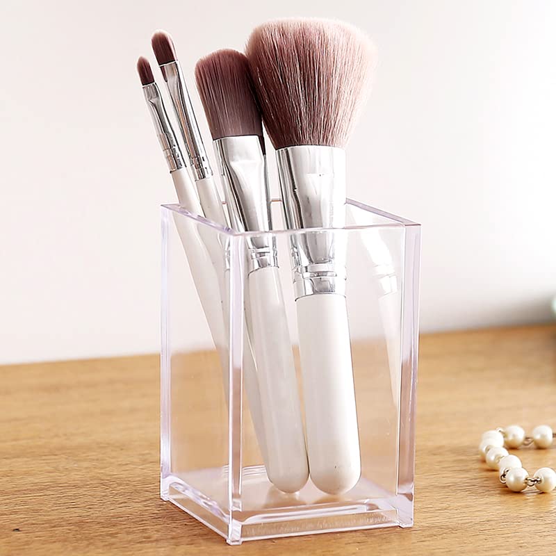 Newkita 3-Pack Clear Acrylic Makeup Brush Holder Cup