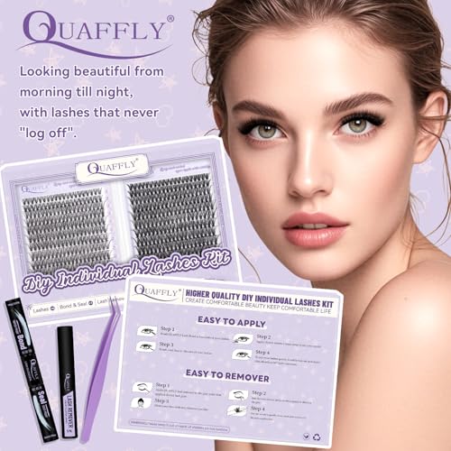 Lash Extension Kit 960Pcs D Curl Individual Lashes Kit Includes 4 styles of Lash Bond and Seal Remover and Tweezers (10-18MM-30+40+60+80D)
