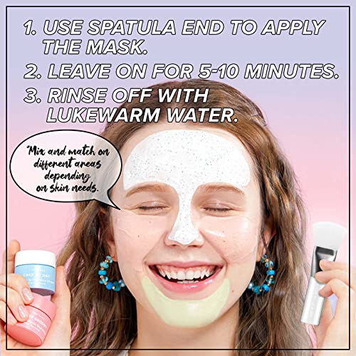 I DEW CARE Mini Scoops Trio Wash Off Facial Clay Mask Set + Cake My Day Face Mask Bundle