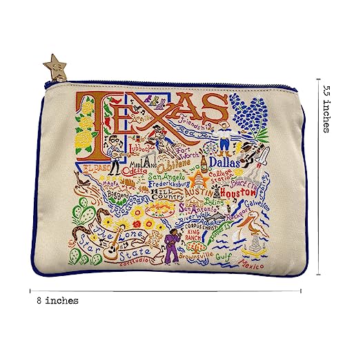 Catstudio Natural Texas Zipper Pouch Purse | Holds Your Phone, Coins, Makeup, Dog Treats, & Tech Tools