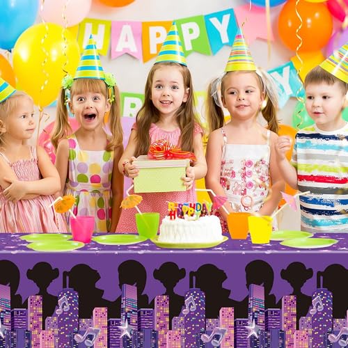 K-Pop Singer Tablecloths 3-Pack, 220x130cm Disposable Purple