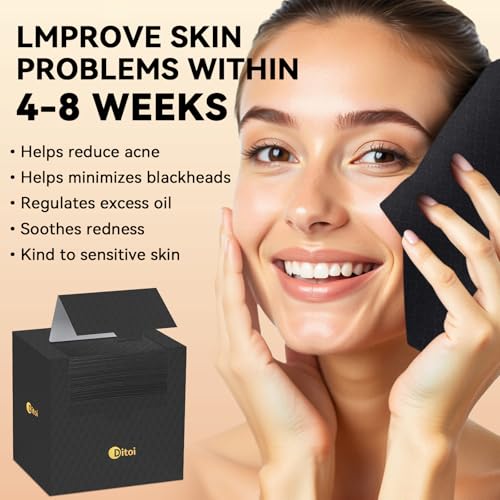 Ditoi Face Towels, Disposable Black Paper Towels, Light Exfoliation for Oily Skin,Facial Towels XL for Makeup Remover & Skincare,10"¡¿12", 50 Count