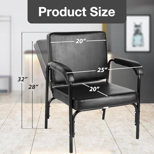 Adjustable Recline Shampoo Chair with Memory Foam - Black