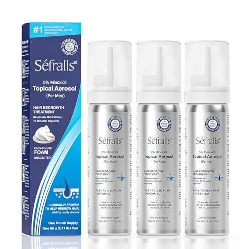 Sefralls 5% Minoxidil Foam for Men's Hair Regrowth - 3-Month Supply