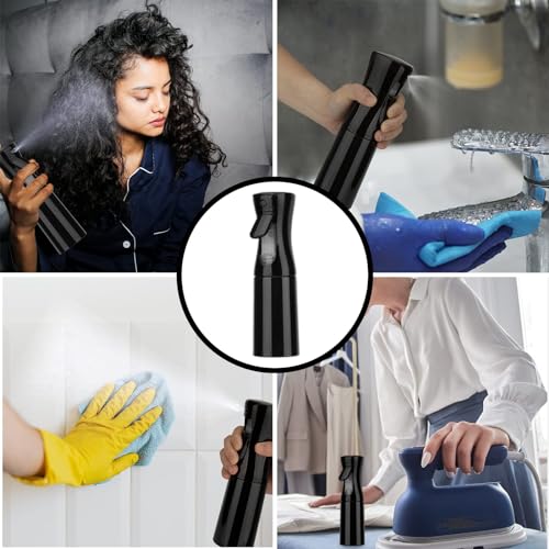 Zuhose 200ml Black Spray Bottle for Hair, Plants, Skin Care & Cleaning