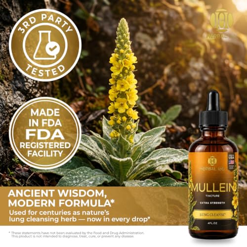 Mullein Leaf Extract Drops - Lung Support Tincture 4 Fl Oz