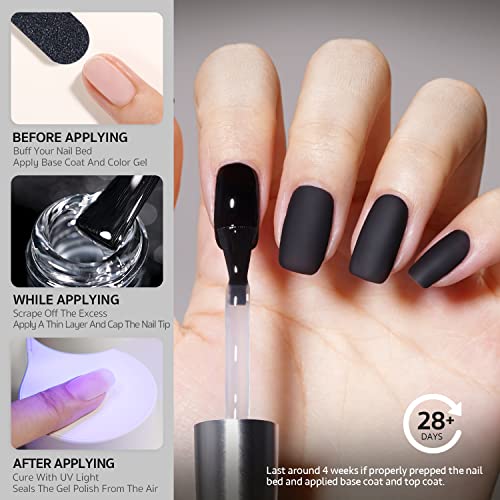 GAOY Matte Gel Top Coat - No Wipe Velvet Finish UV LED Gel Polish (16ml)