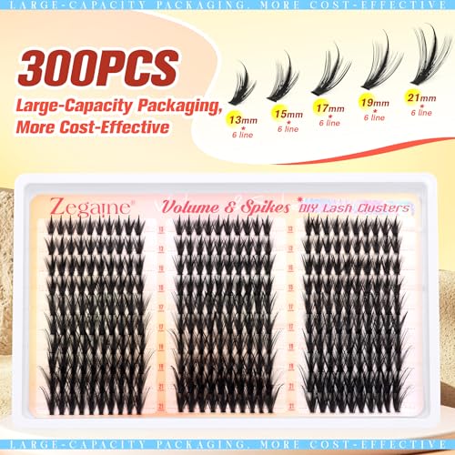 Manga Cluster Lashes 300Pcs 13-21MM D-Curly Wispy Eyelash Extensions