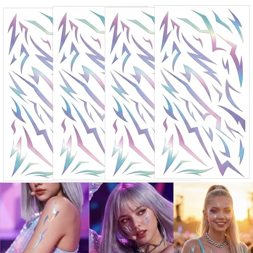 Dark Fantasy Demon Mark Temporary Tattoos - 4 Sheets Waterproof