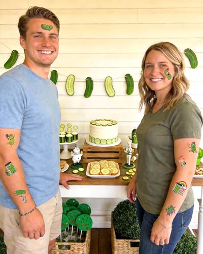 138Pc Funny Pickle Temporary Tattoos for Parties
