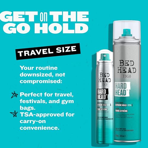 TIGI Bed Head Hard Head Hairspray - Travel Size, Extra Strong Hold
