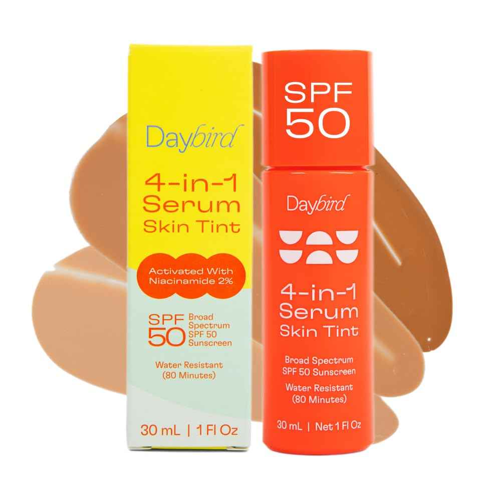 Daybird 4 in 1 Tinted Serum, Tinted Moisturizer and Sunscreen for Face, SPF 50+ Niacinamide, 1 Ounce (light)