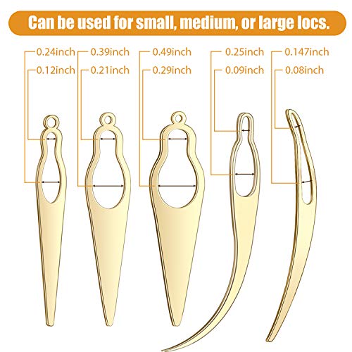 Dreadlock Interlocking Tool Set - 5 Pc Gold Metal Loc Maintenance