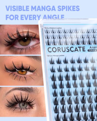 CORUSCATE Manga Lash Clusters with Bottom Lashes | Spiky Anime Eyelash