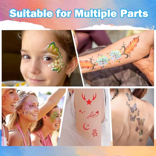 Temporary Tattoo Markers for Skin 15 Body Marker+ 82 Tattoo Stencils,Skin-Safe & Cosmetic Quality,Birthday Gift Ideas