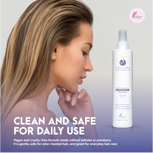 COLURE Leave-In Spray Plus, 10 Fl Oz ? pH Balancing Sealer & Detangler, Acidifying Primer for Color Protection & Frizz