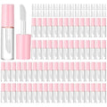 100 Pcs 1.2 ml Mini Lip Gloss Tubes Empty Lipgloss Tubes with Wand Clear Refillable Lip Balm Gloss Containers Lips Glosss Bottles for DIY Lipstick Samples Lips Balms Lipgloss Making(Pink)