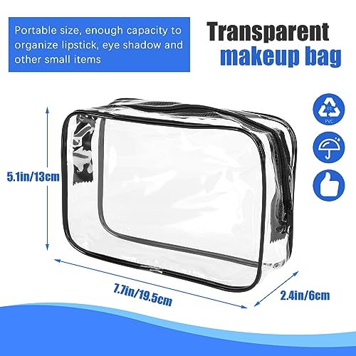 15 PCS Transparent Cosmetic Bags Clear Toiletry Bags Waterproof Makeup Bags PVC Plastic Zippered Organizer Cases for Travel Vacation Bathroom