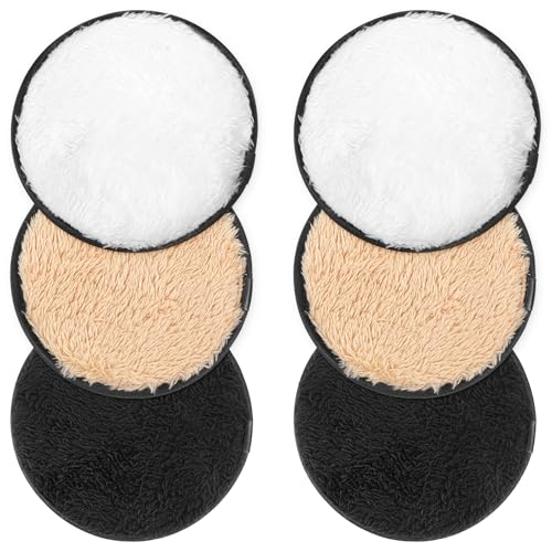 Reusable Makeup Remover Pads 6-Pack, Soft Cotton Rounds