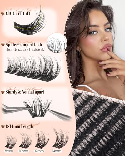 Wispy Fluffy Cluster Lashes 8-14mm C Curl Extensions
