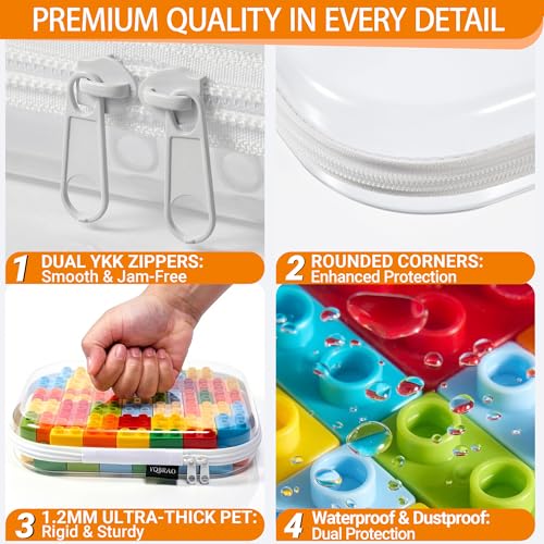 6 Pack Clear Hard Shell Storage Pouches - TSA Approved Organizer