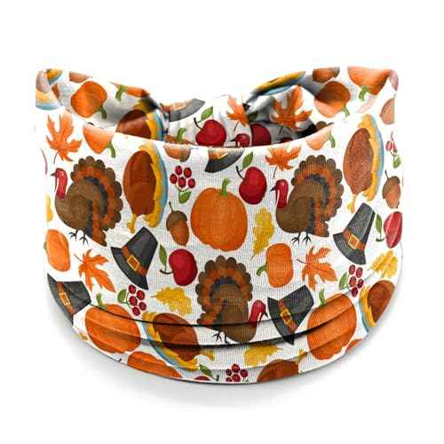 4Pcs Thanksgiving Day Headbands for Women - Turkey Fall Leaves Holiday Hair Bands, Autumn Festive Gift Hair Accessories (Turkey Dinner)