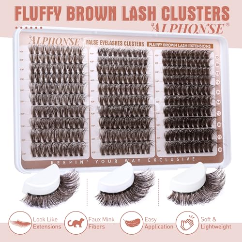 ALPHONSE Lash Clusters FLuffy Cluster Eyelash Extensions Volume Individual Lashes Clusters DIY Lash Extensions for Beginners Pestañas Pelo a Pelo