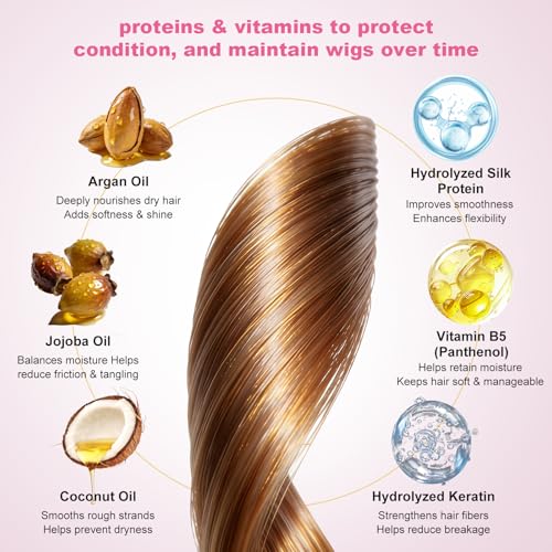 Oivolii Human Hair Wig Care Spray - Alcohol-Free Leave-In Conditioner with Argan Oil & Silk Protein