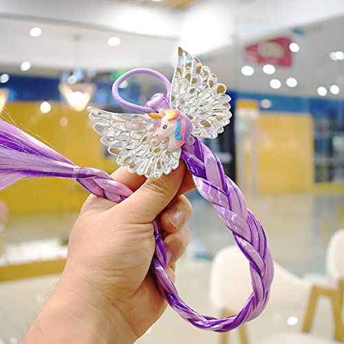 6 Pcs Girls Braid Ponytail Extensions Hairpieces, Colored Braid Hair Extensions Hair Pieces for Kids Little Girls