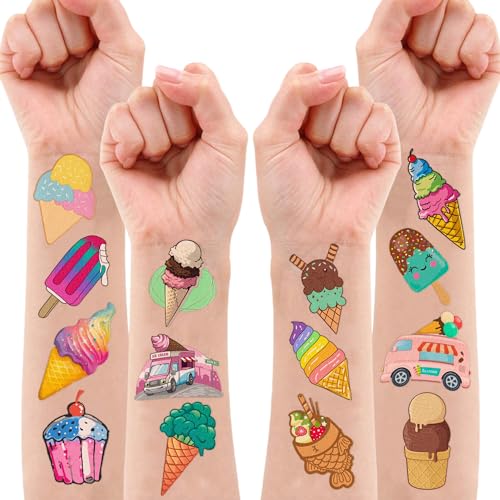 Ice Cream Temporary Tattoos for Kids - 100 PCS