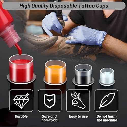 Ink Caps Tattoo Cups, Urknall 1000pcs Ink Caps with Base #11mm Small Tattoo Ink Caps Tattoo Cups for Ink Disposable Tattoo Ink Cups Pigment Cups Tattoo Plastic Cap(#11MM)