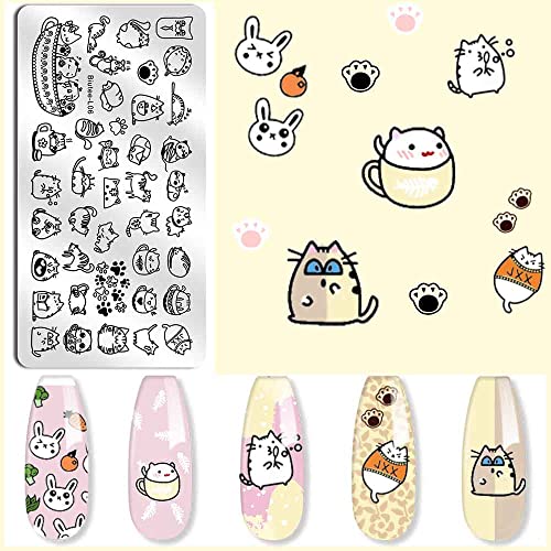 Biutee Nail Stamping Plates 10pcs Templates with Stamper Nail Stamper Nail Art Plates Kits Nail Plates Template Plates Leaves Flowers Animal Holiday Design