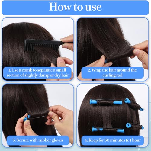 30-Piece Perm Rods for Short Hair - Plastic Curling Rollers Set